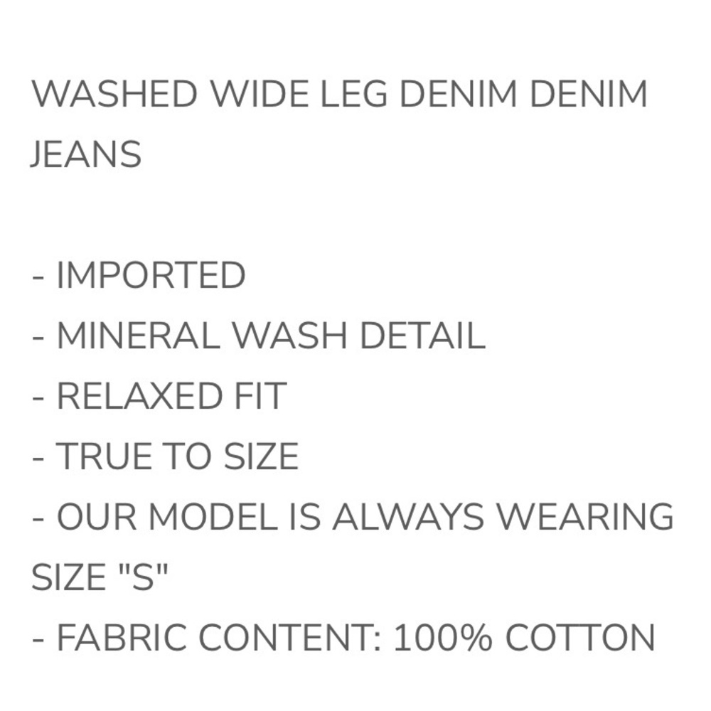 30% off 218 1 left OLI & HALI ❤️ WASHED WIDE LEG
DENIM DENIM JEANS - Picture 5 of 5